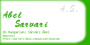abel sarvari business card